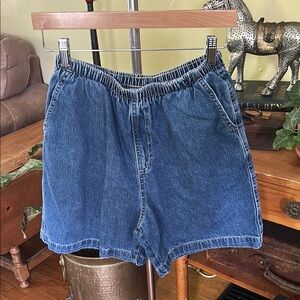 VINTAGE White Stag Elastic Waist Denim Bermuda Shorts USA 100% Cotton